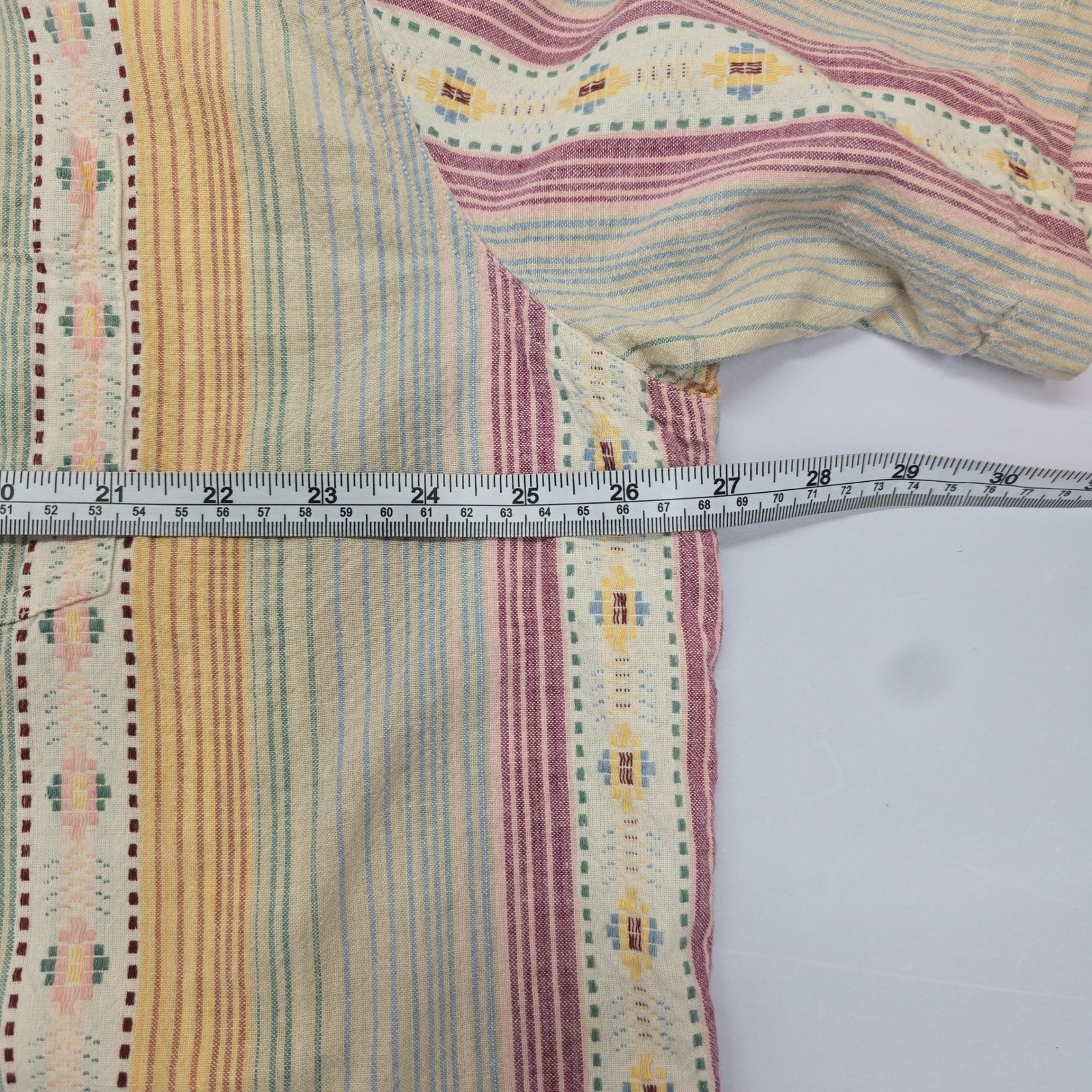 Futures Vintage Striped Button Down Shirt 2X Boho Southwestern Nepal Cotton