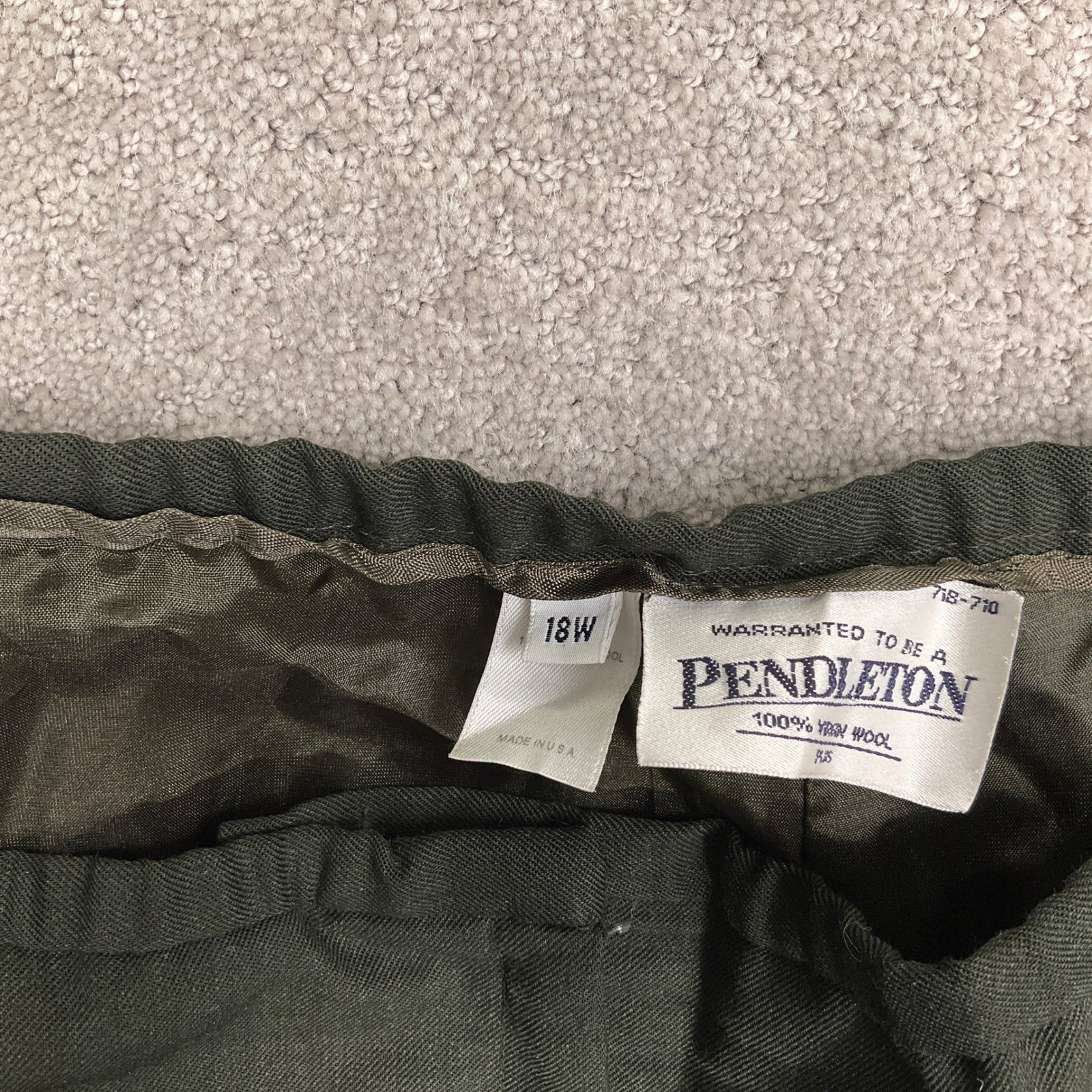Pendleton Pantsuit Womens 18W Green Corporate Minimalist Preppy Wool USA VTG