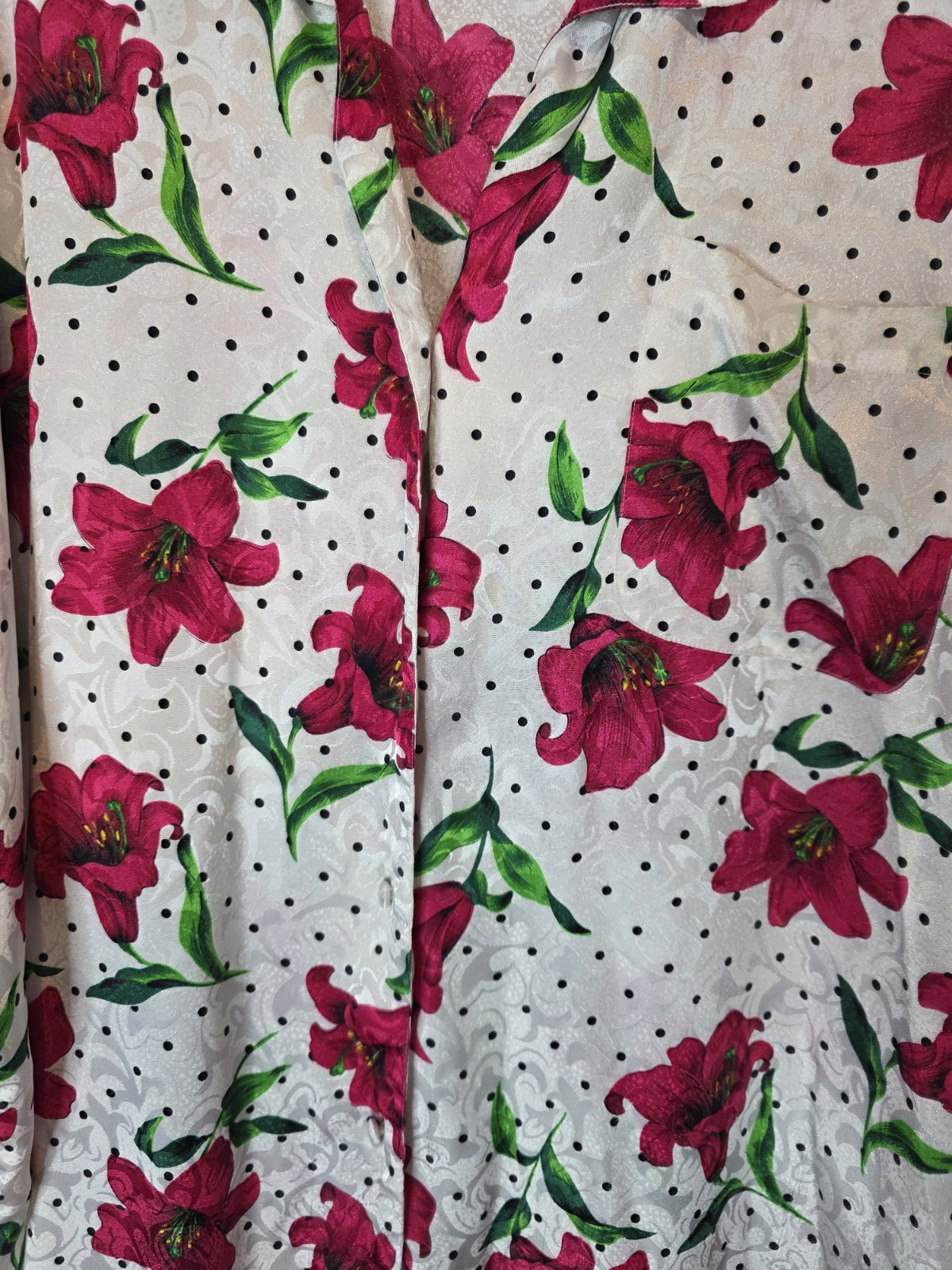 Vintage 90s Polka Dot Foral Intimate Pleasures Nightgown Size 26/28(Fits 3X)