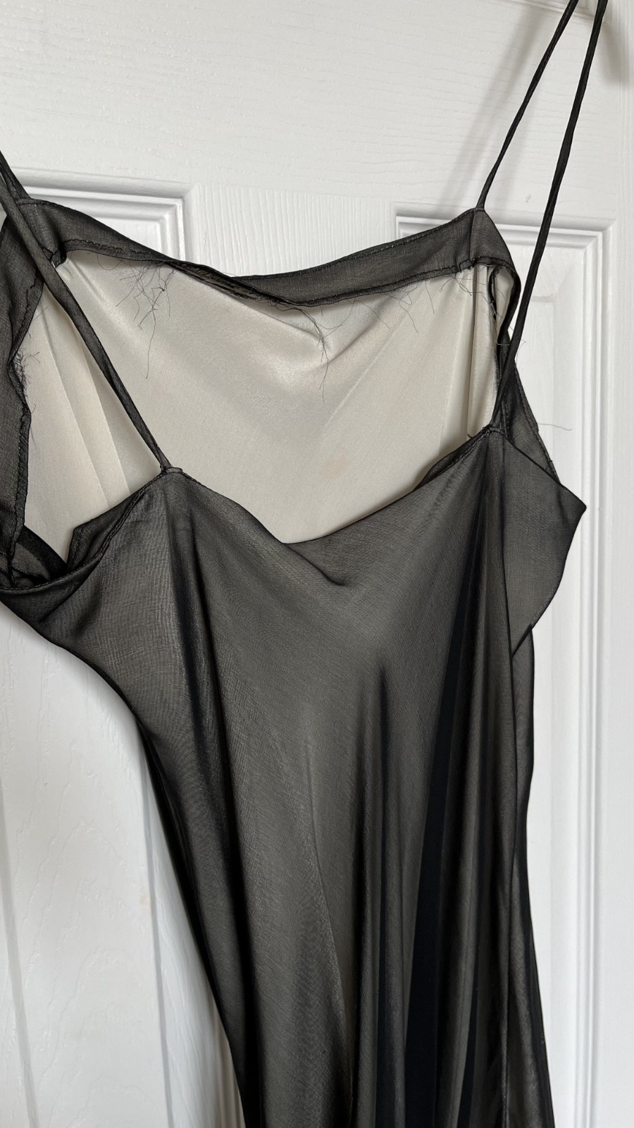 Vintage 1990s Narciso Rodriguez Sample Slip Dress Feather Hem (No Label)