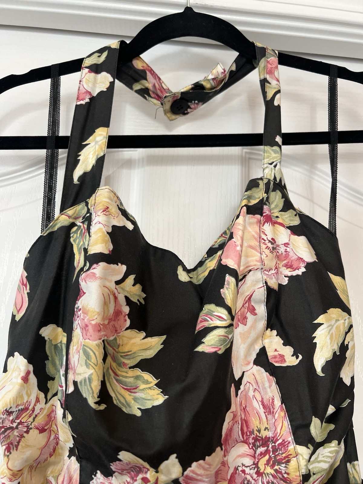 Vintage Floral Pencil Bombshell Pinup Halter Dress Carol Anderson 5/6 Small