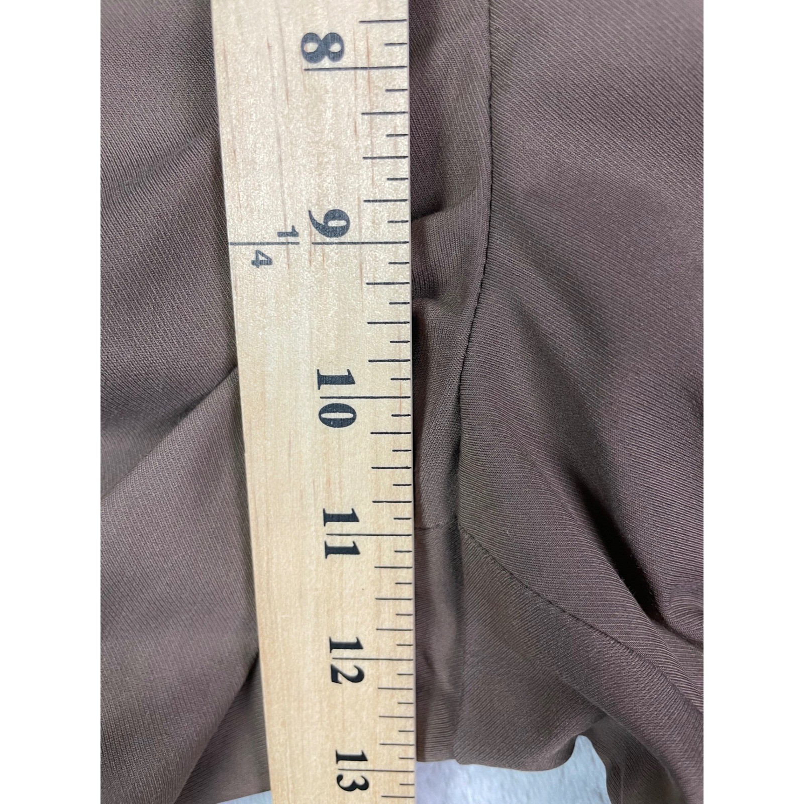 TALBOTS Heritage Ankle Pants 14P Petites Brown Cotton Blend Stretch Work Flaw
