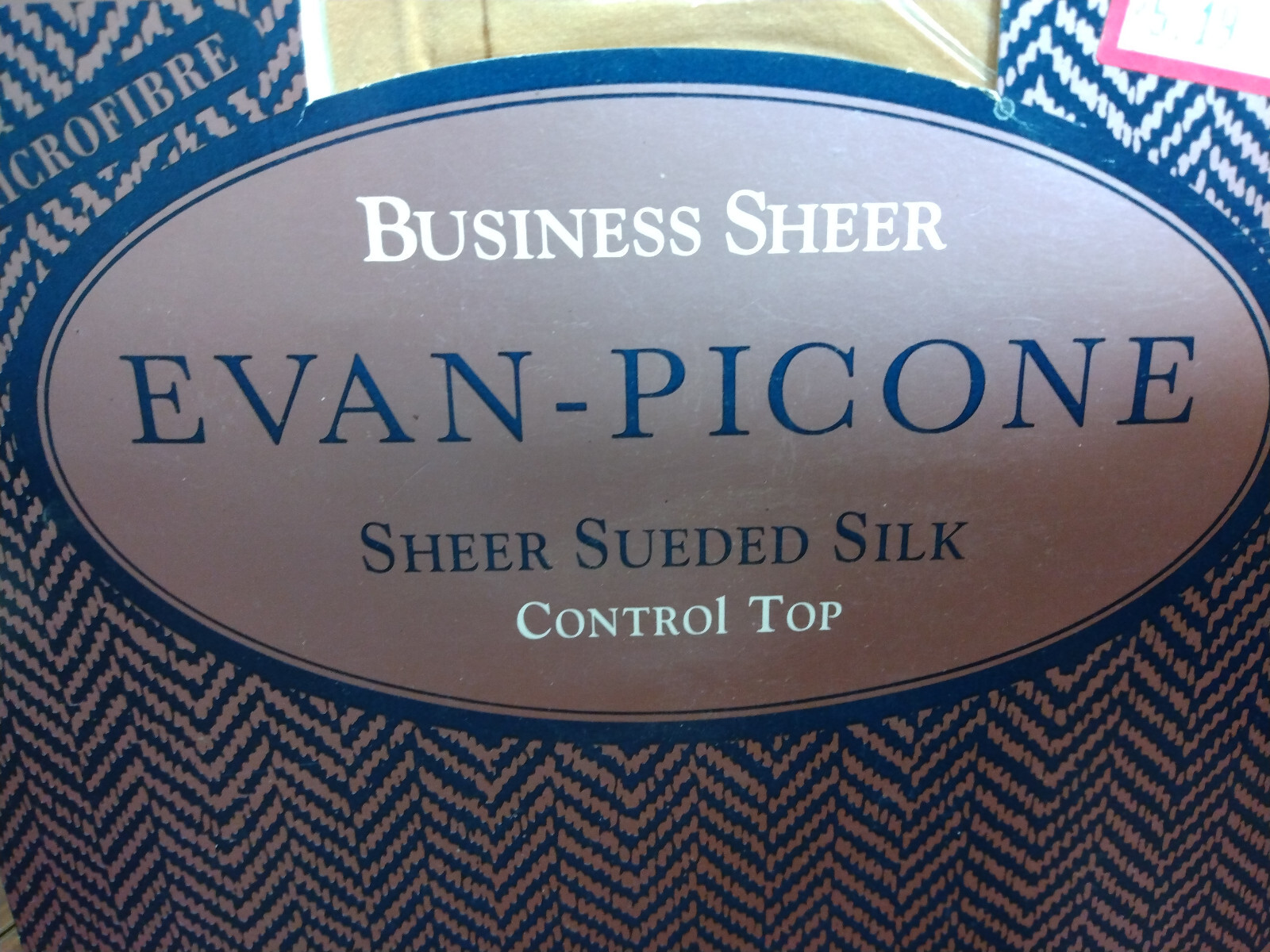 Evan Picone Microfiber Sheer Sueded Silk Pantyhose Control Top Camel Ample NOS