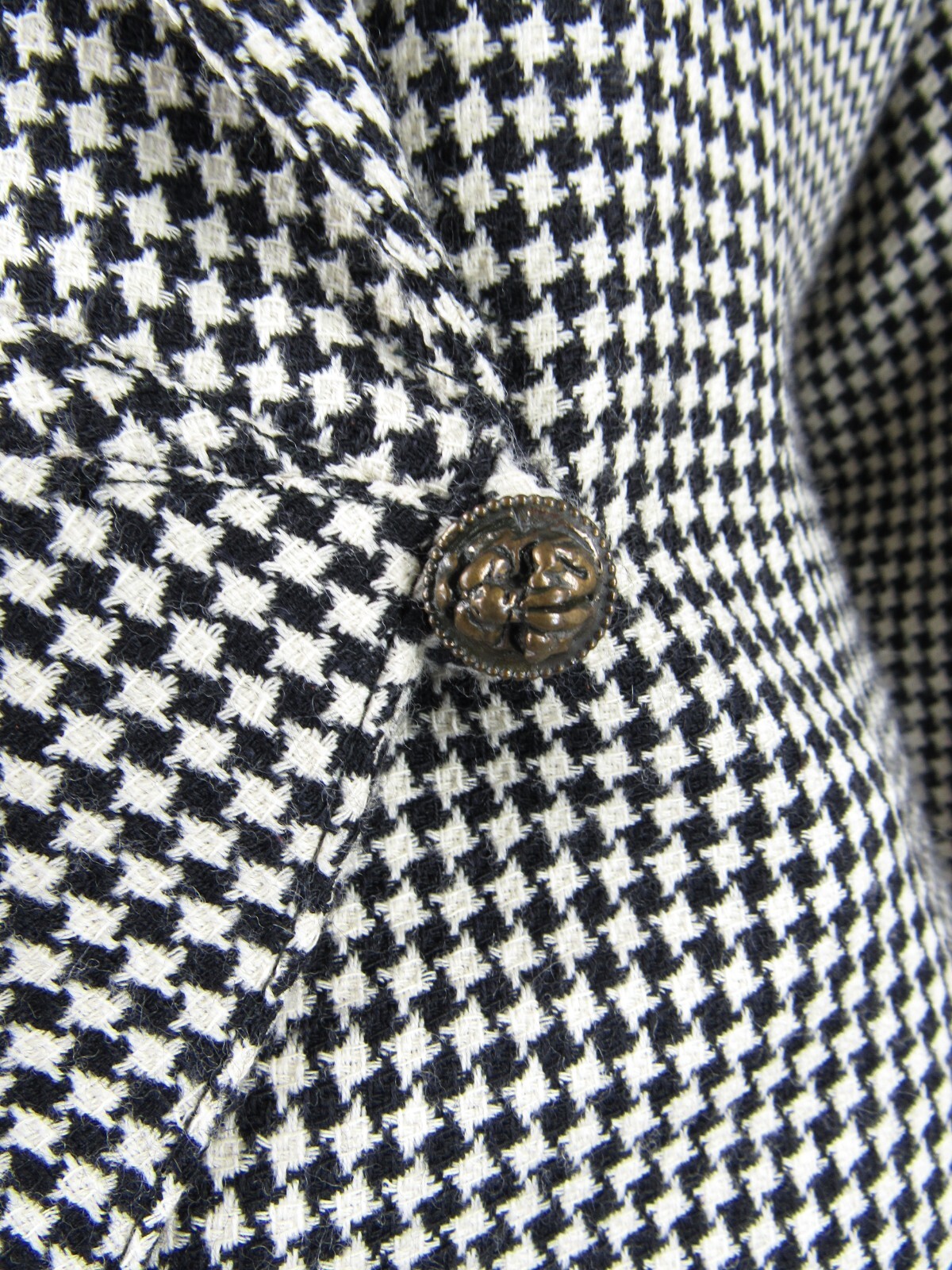 Vintage 80s Ungaro Parallele Italy Black White Check Wool 2pc Skirt Suit Size 8