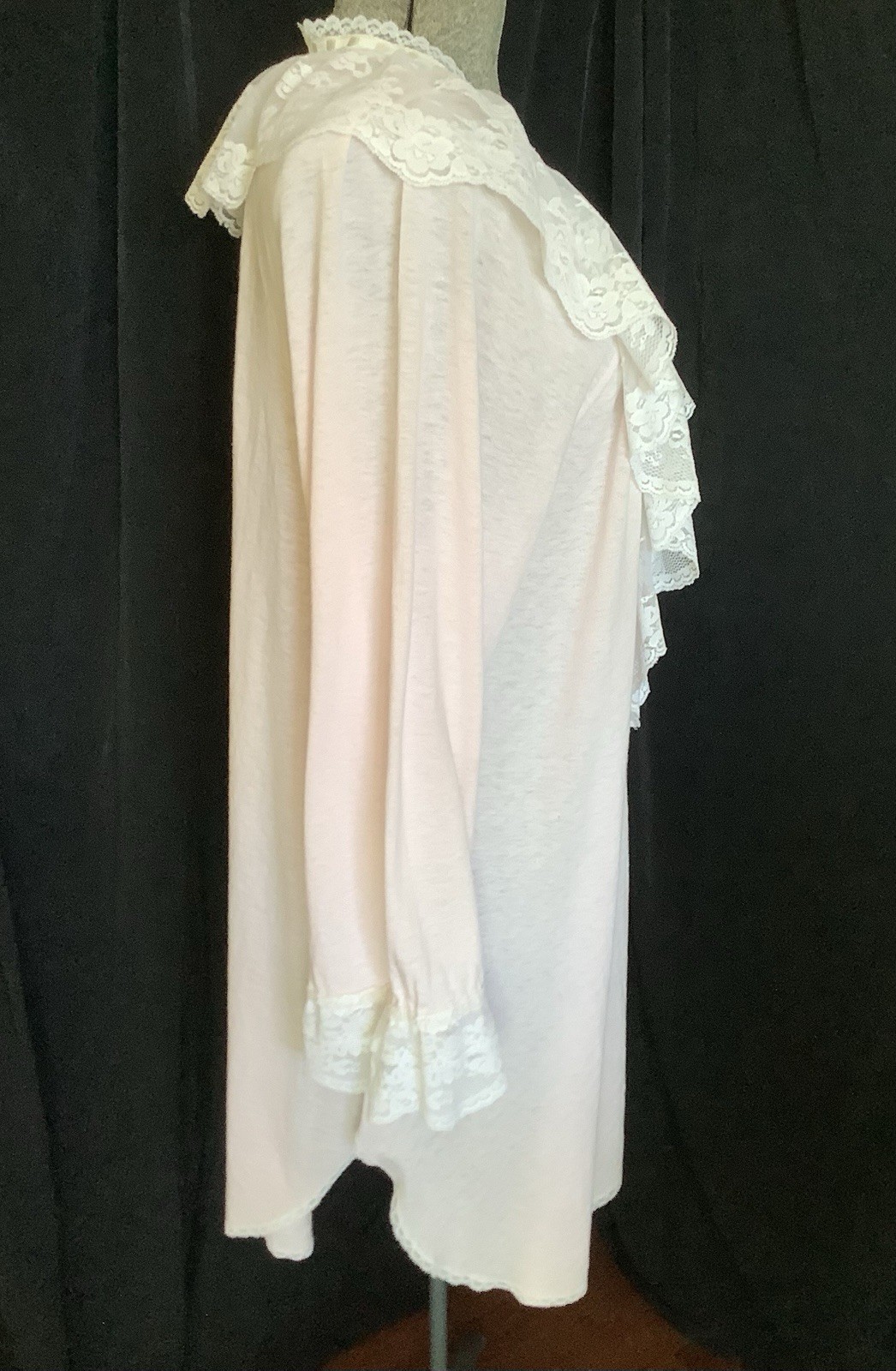 Vintage 1980s Saks Fifth Ave Carole Hochman 100% Cotton Nightgown Pink Lace M