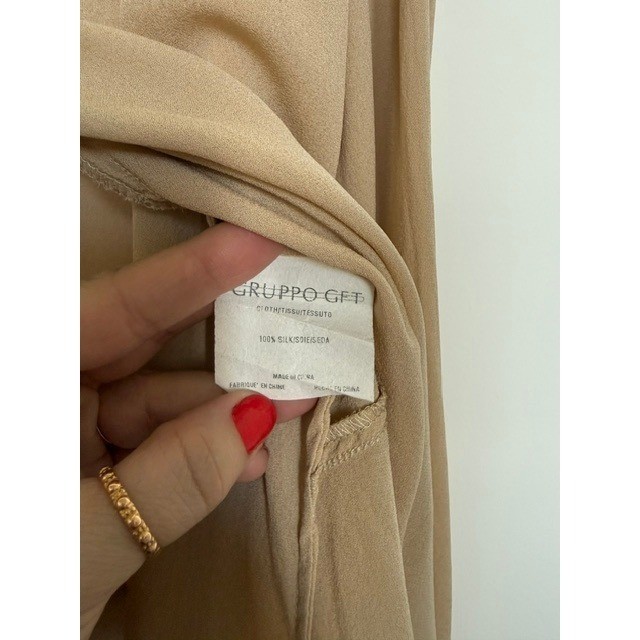 Vintage Emanuel Ungaro 100% Silk Cream Tunic Blouse Size 14