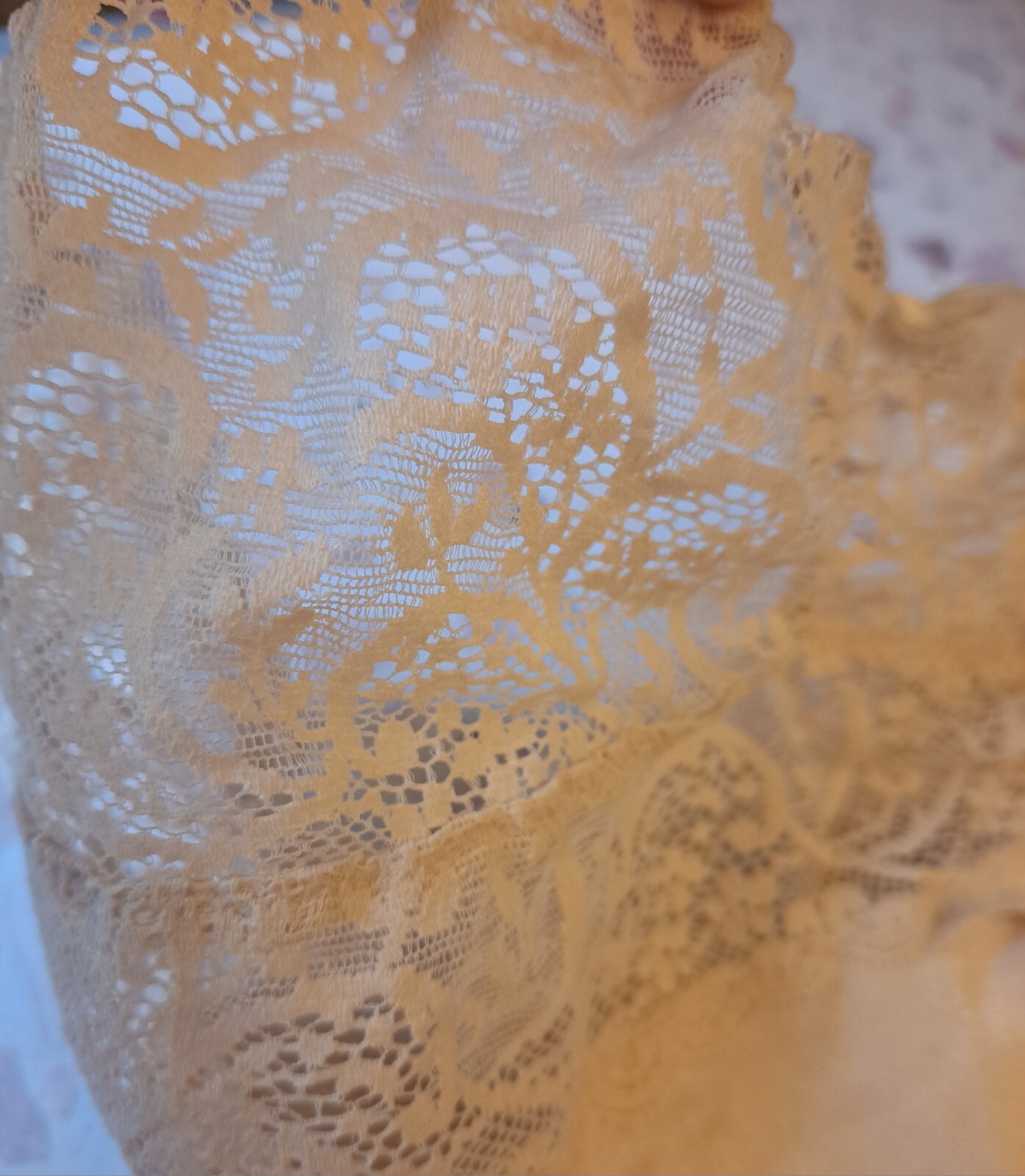 Vtg Vassarette Nylon Lace Long Gown Underneath It All 34 Beige Satinessence