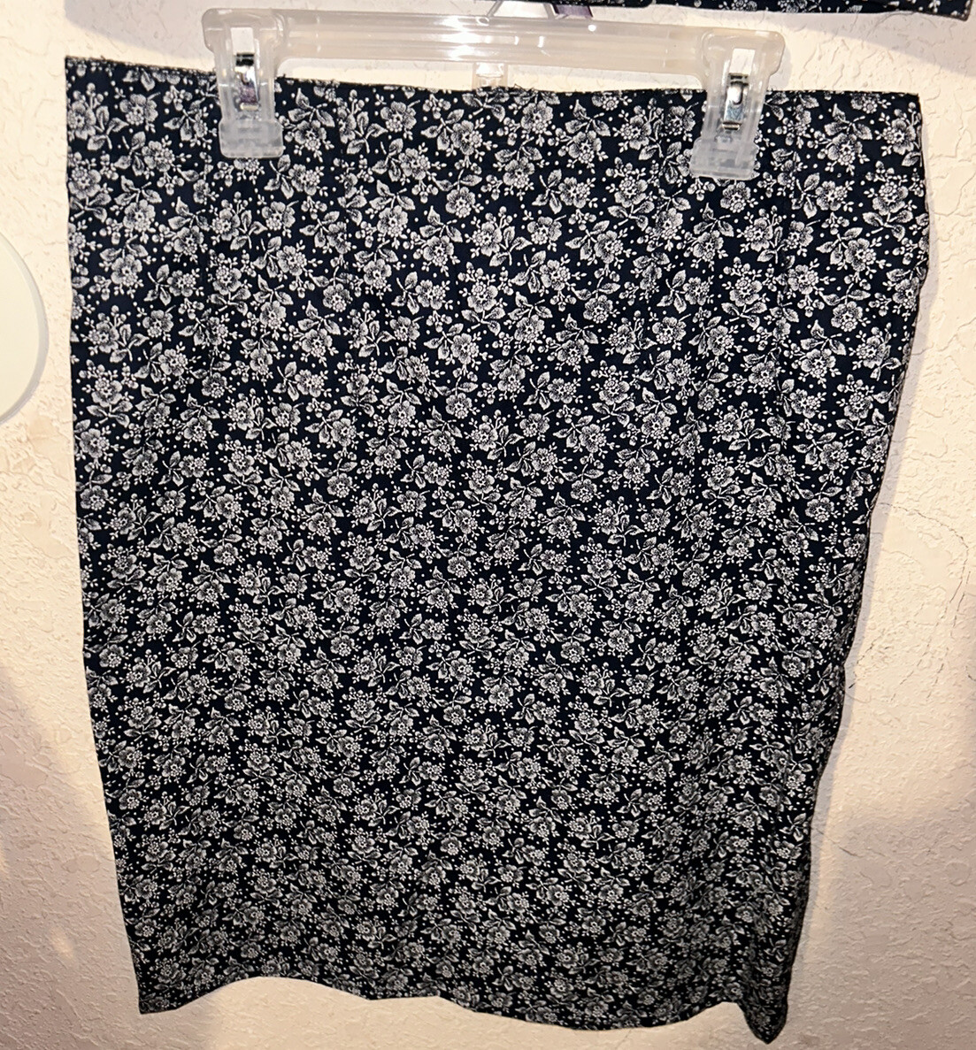 Vtg Liz Claiborne Knee Length Skirt Sz 8 Suit Jacket Blazer Sz 6 Blue Floral Y2K