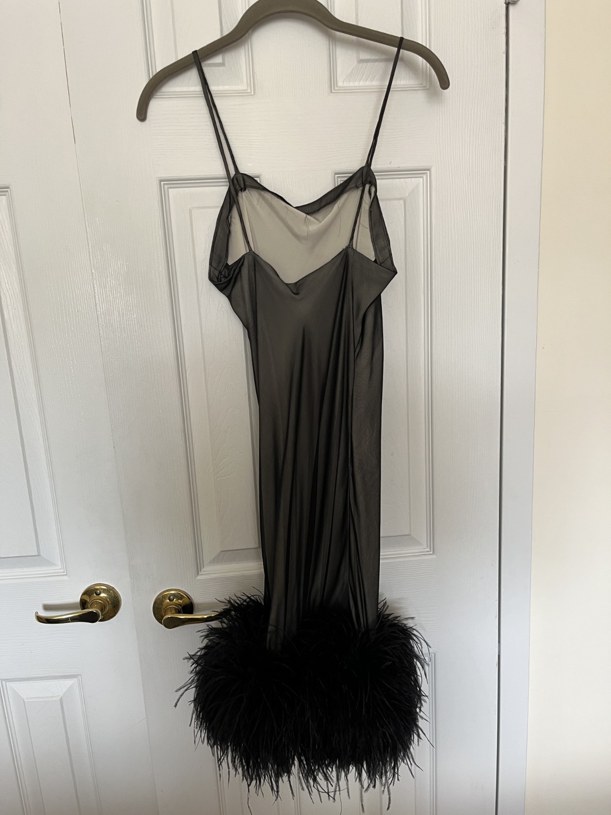Vintage 1990s Narciso Rodriguez Sample Slip Dress Feather Hem (No Label)