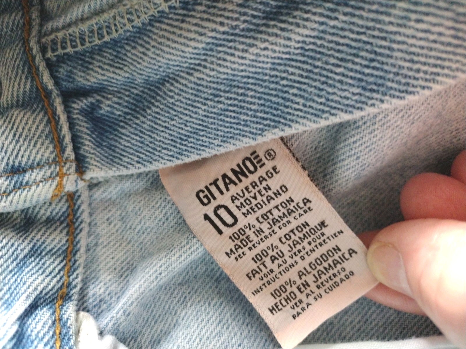 Vintage Gitano 100% Cotton Denim 5 Pkt High Waist Frayed Hem Jean Short Sz 10 GB