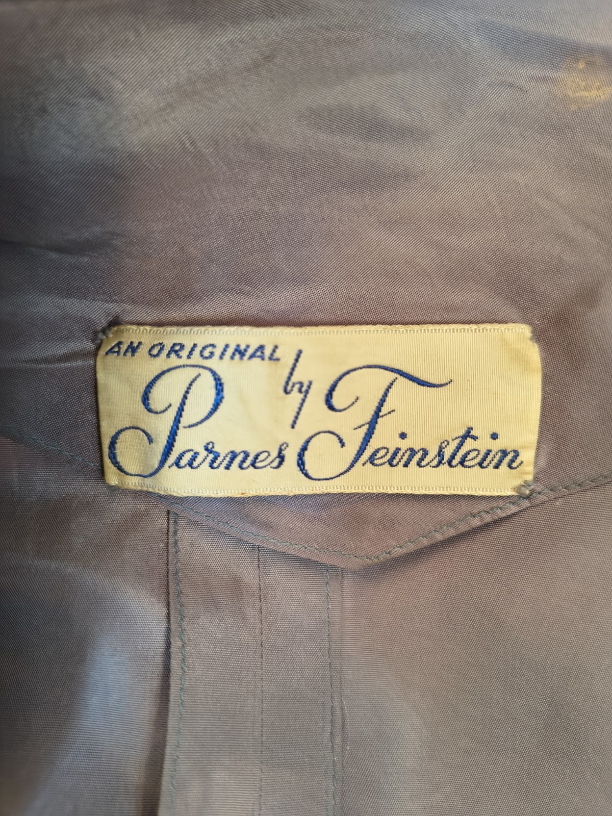 Vintage 50&rsquo;s Parness Feinstein 2pc Purple Sharkskin Taffeta Cocktail Dress