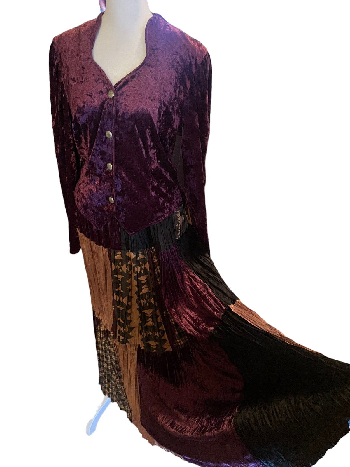 Vintage Circle T By Marilyn Lenox Western Ranch rodeo Velvet Purple Patchwork M