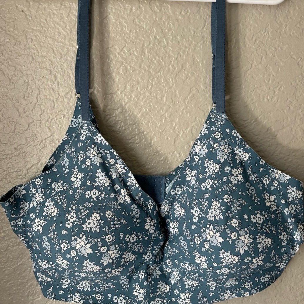 Lucky Brand Womens Wireless Multi Color Floral Print Bra Size XL