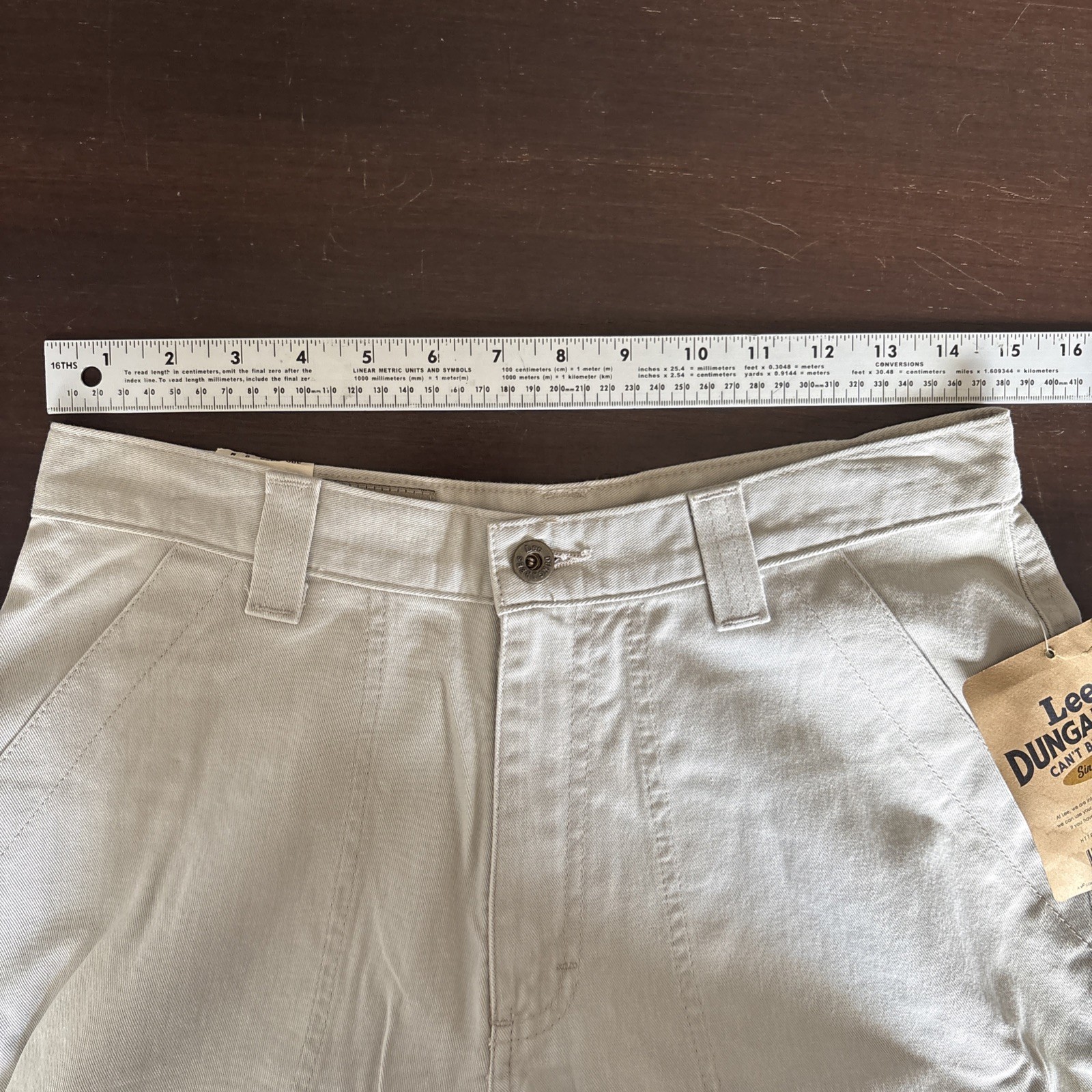 Vintage Riveted LEE Fatigue Utility Pants Wide Relaxed Khaki Tan Juniors 9 M