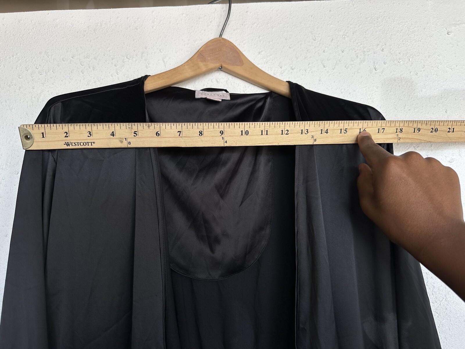Vintage Cabernet Black Polyester Spandex Slip Dress & Robe w Belt Set Size XL
