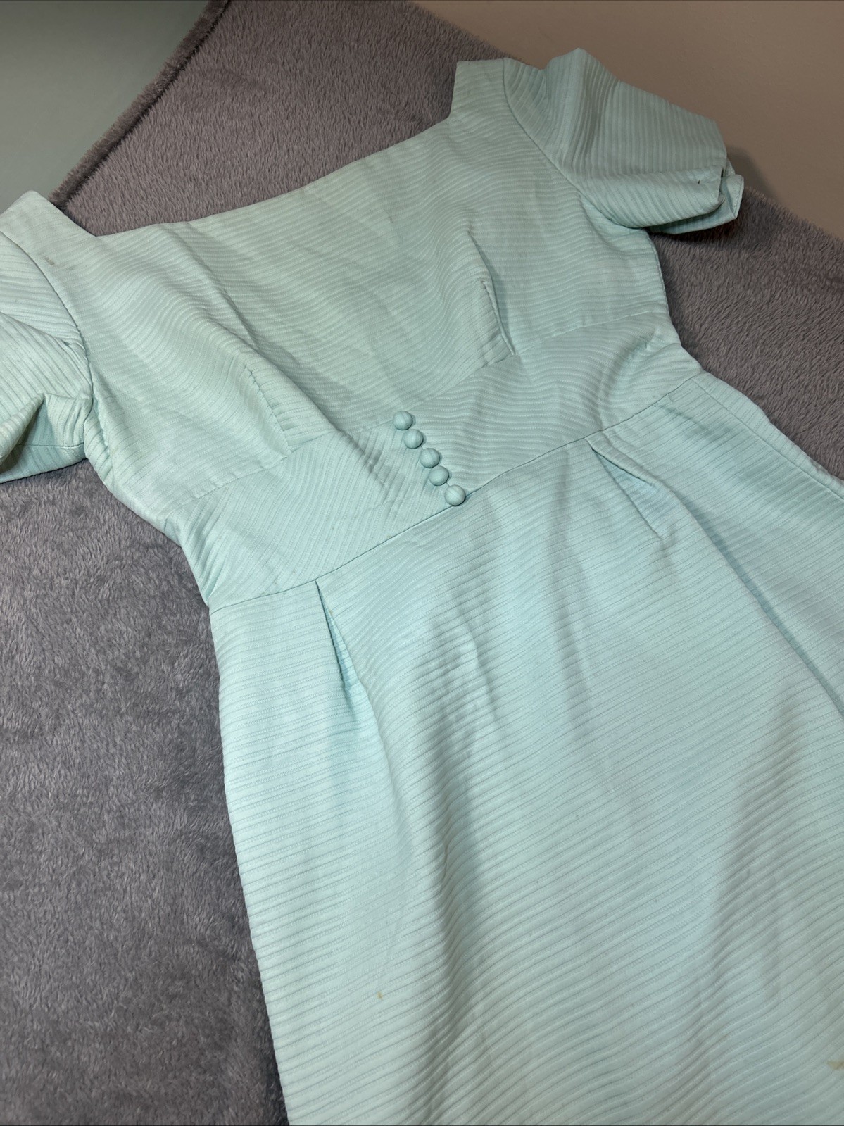 Vintage Lorrie Deb of San Francisco Maxi Dress Empire Waist 1950’s/1960’s Spots