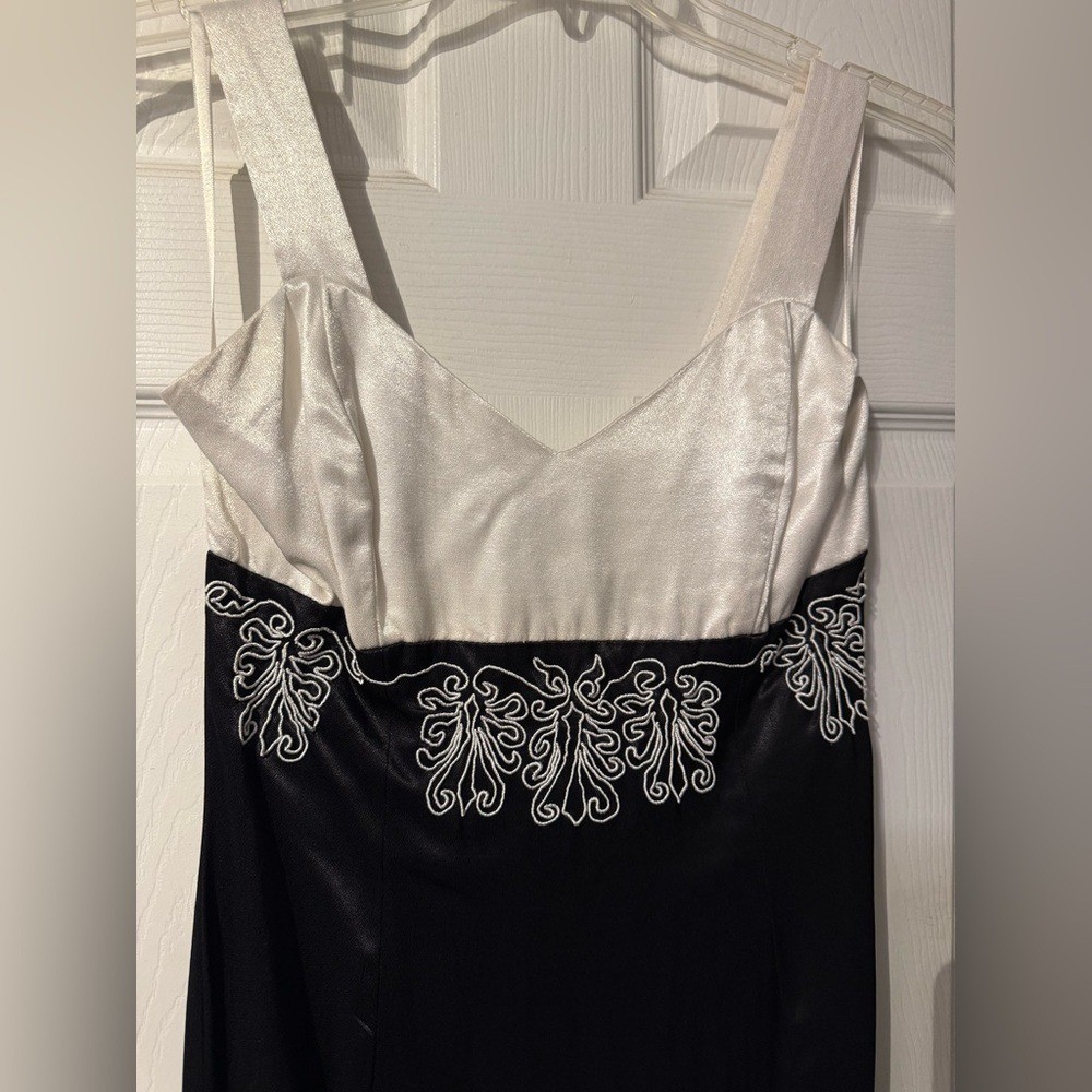Gunne Sax Jessica McClintock Vintage Black & White Maxi Dress Sz 9/10