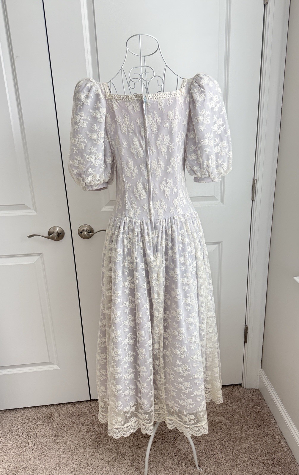Vintage Scott McClintock Dress Lavender Size 8 Cottagecore Floral 80s PLace USA