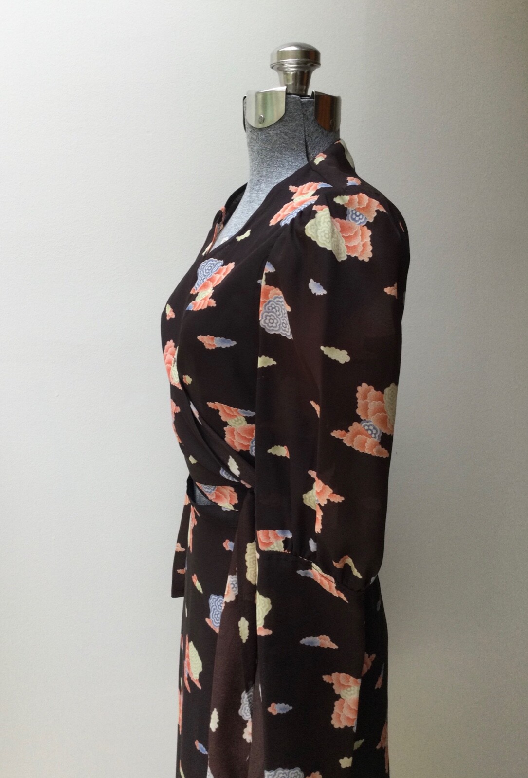 Vintage 1960&rsquo;s Kenzo Cloud Print Wrap Blouse and Skirt