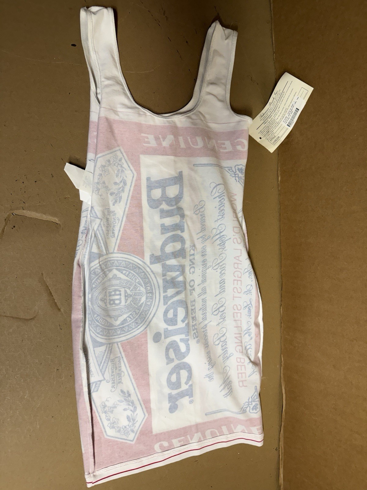 1980s Anheuser-Busch, Inc. Budweiser Logo Print Micro Dress Size 7 NEW W/ Tags!