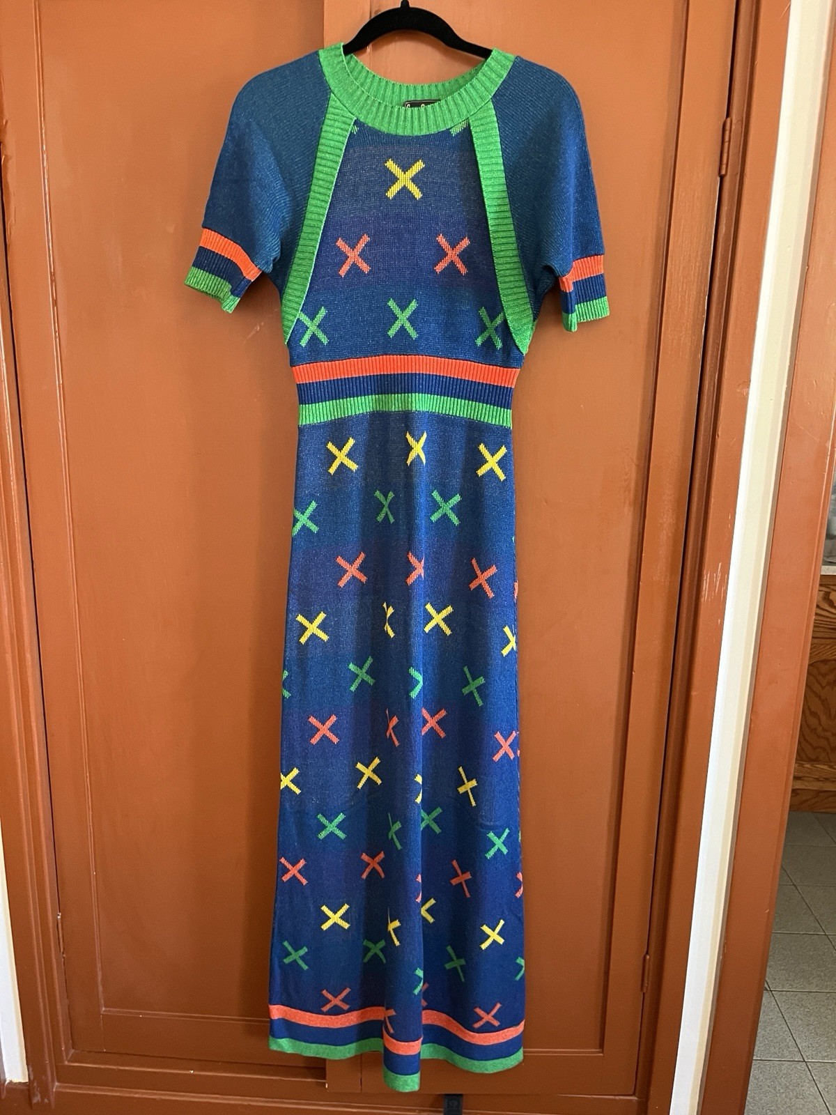 Sant Angelo Knits Giorgio Di Sant’Angelo Multicolor Maxi Dress 1970 Vintage RARE