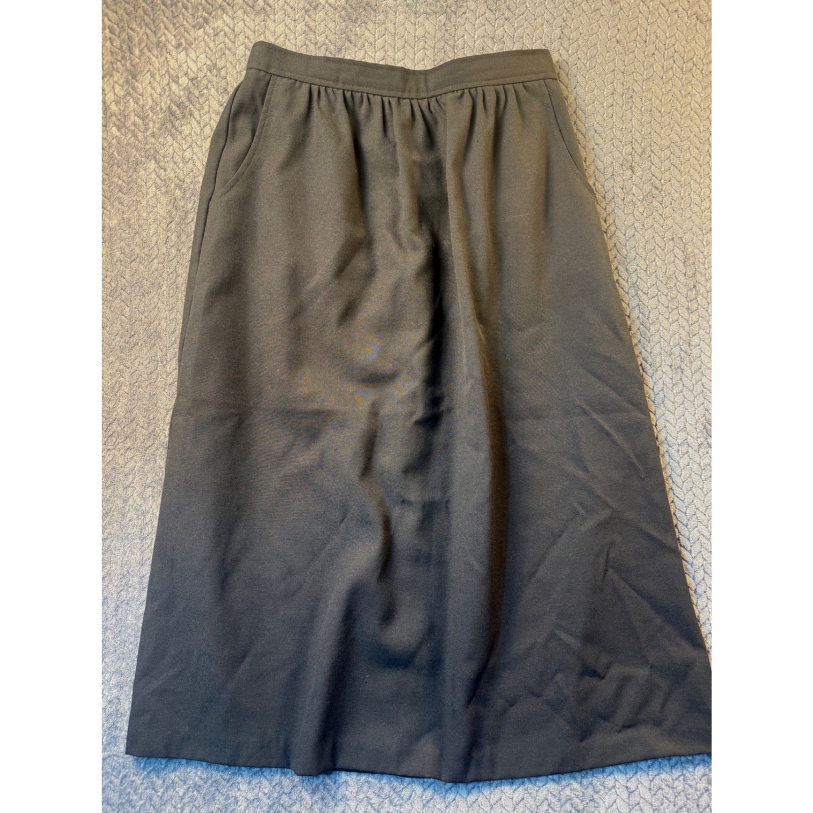 Lloyd Sportswear Vintage Black Midi Skirt High Dark Academia 14 Secretary Goth