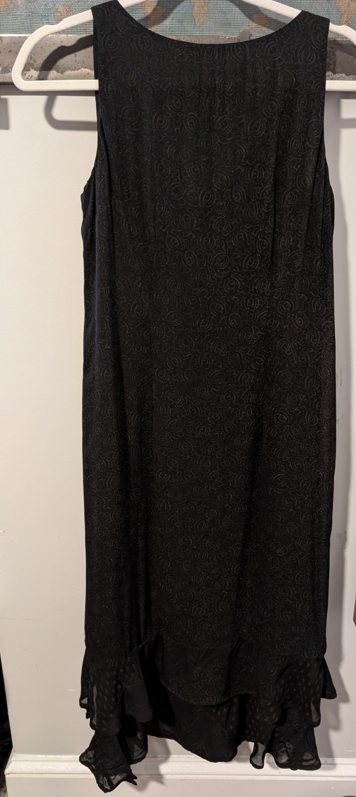 90s Whimsigoth Bias Tier Devoré Dress Bronze Metallic Handkerchief Hem Fairy ~ S