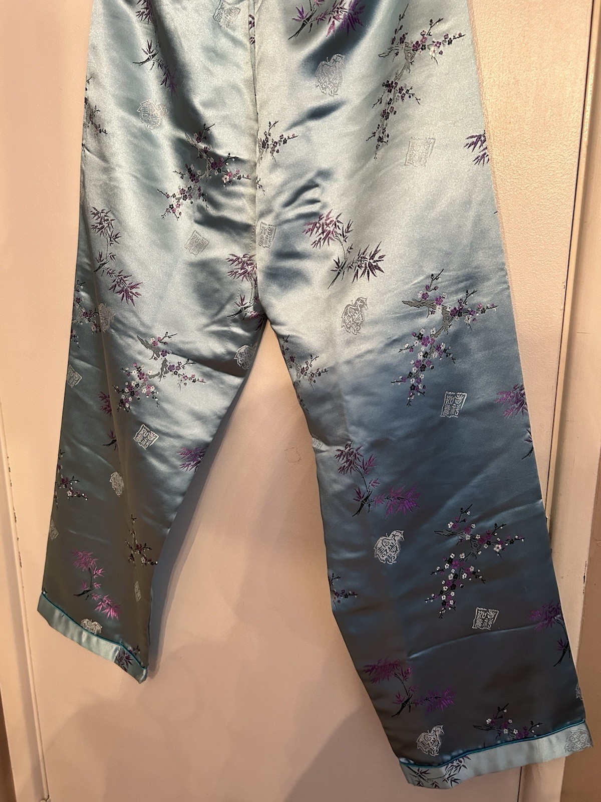 VTG Chinese EveningLoungewear Pajama Set Top & Matching Pants Size Medium 1950s