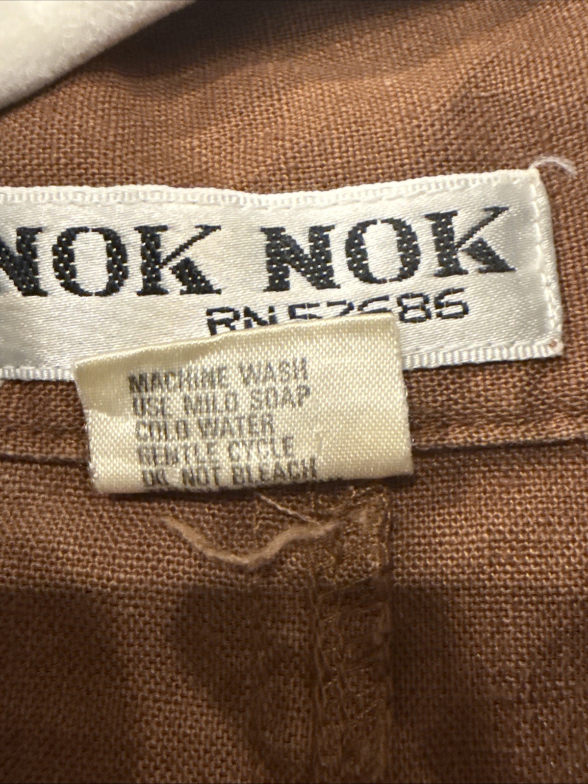 NOK NOK Vintage Brown Original 80s Style Dress, Front Zip, Pockets, Unique