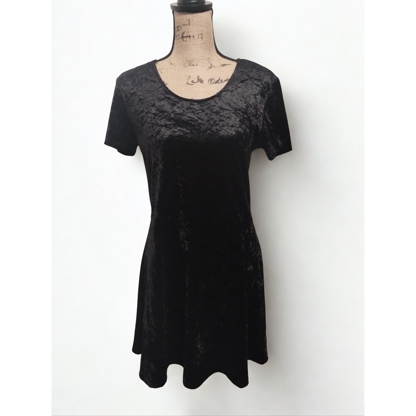 Vintage 90s Y2K Whimsy Goth Crush Velvet Dress Women&rsquo;s Size 8
