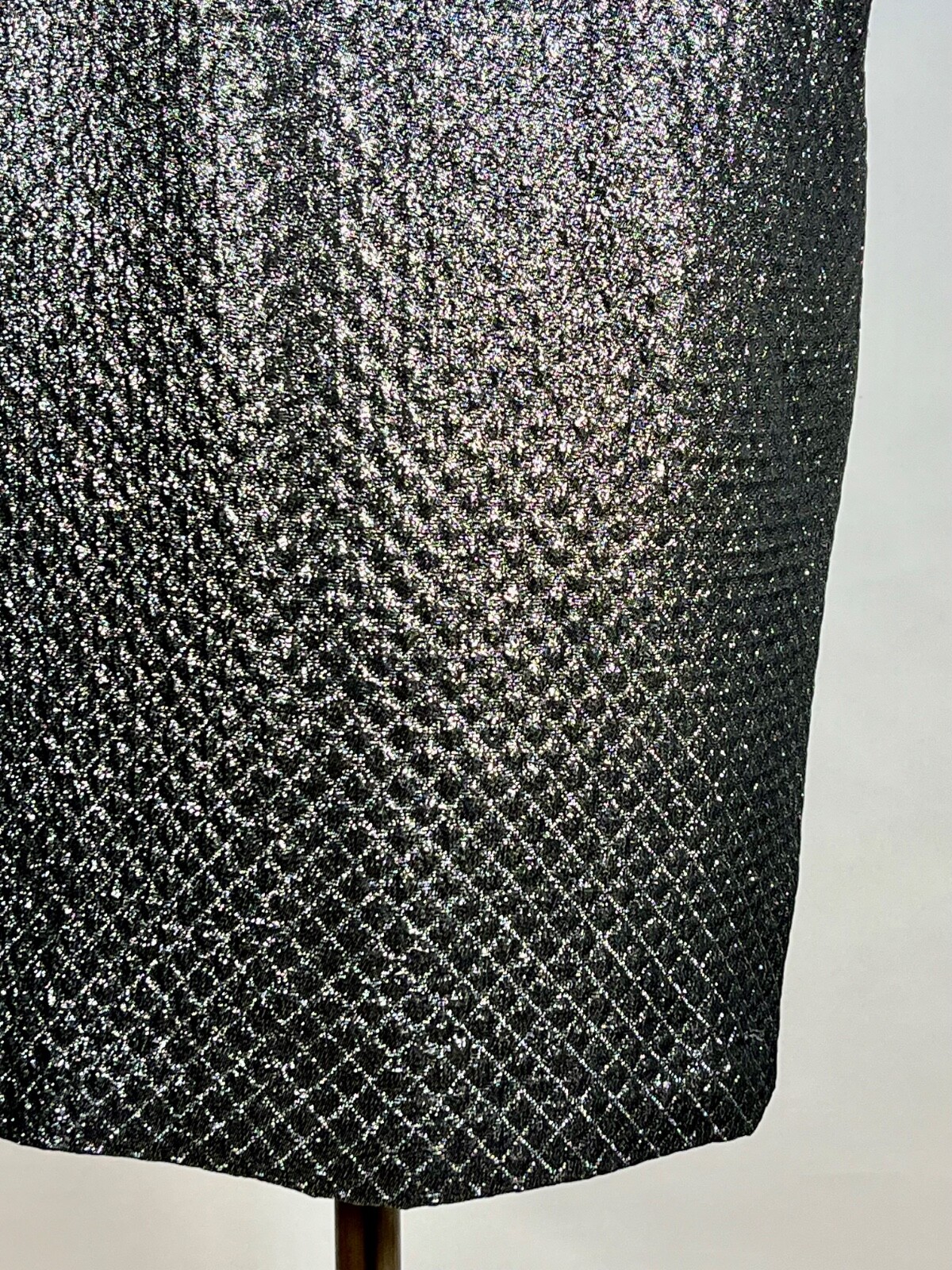 Vintage 1990&rsquo;s silver metallic LUREX quilted futuristic sack dress deadstock NWT