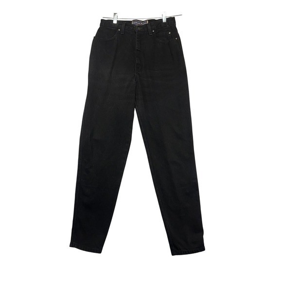 Vintage Harley Davidson Biker Blues Jeans Black High Waist Tapered Leg USA Sz 12