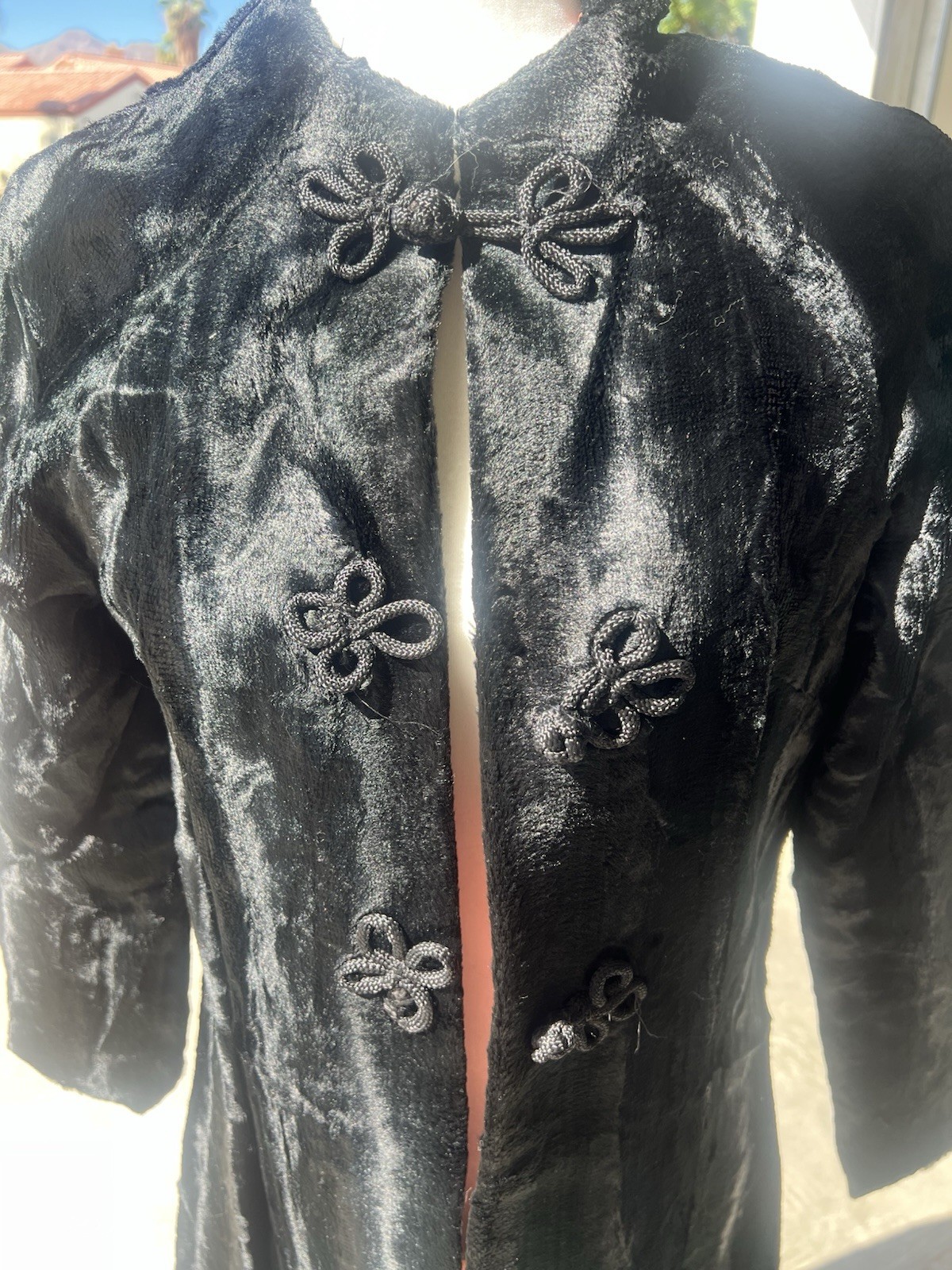 Vintage Faux Lamb Long Coat Evening