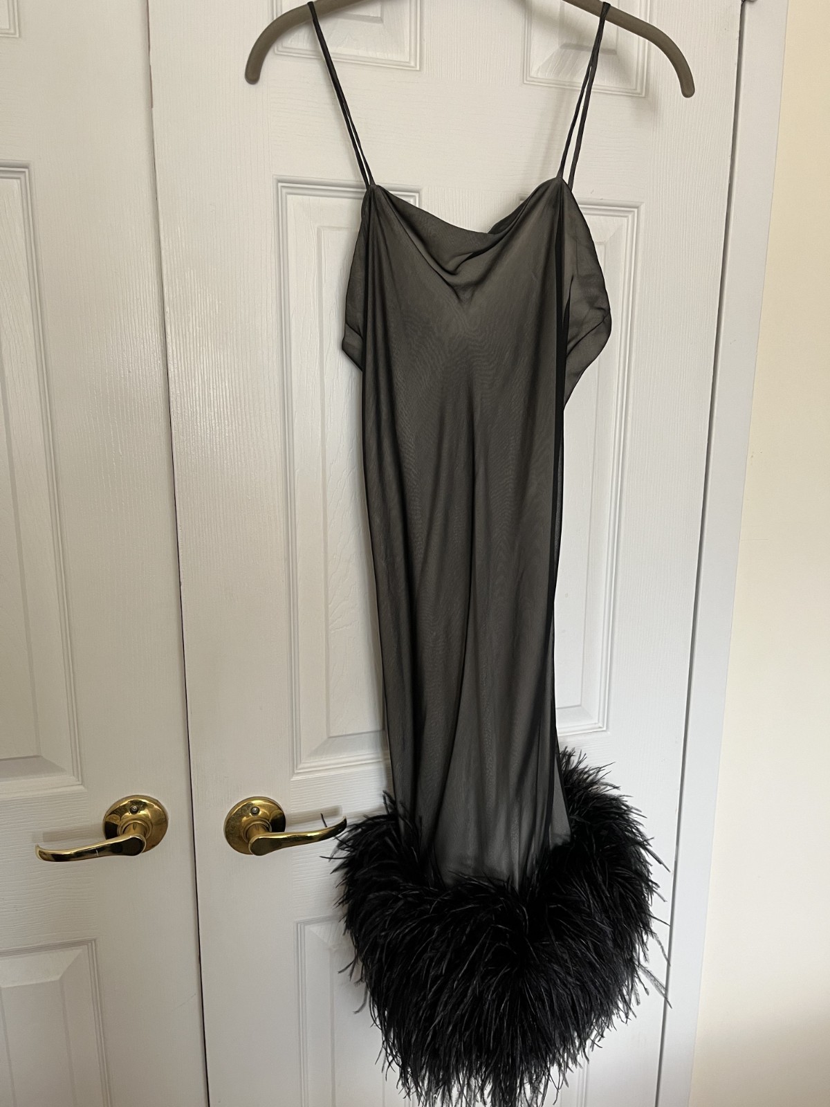 Vintage 1990s Narciso Rodriguez Sample Slip Dress Feather Hem (No Label)