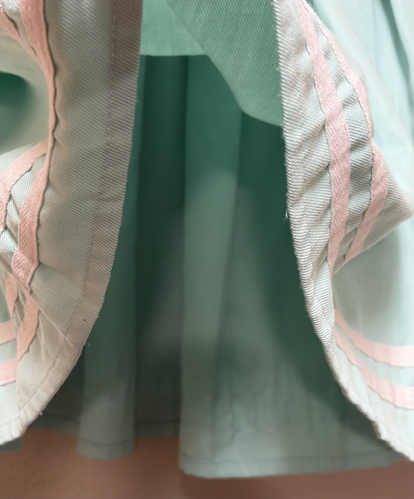 Hot Topic SM Mint Green White Stripes.Preppy Pleaded Skirt. Tennis Coquette Y2K