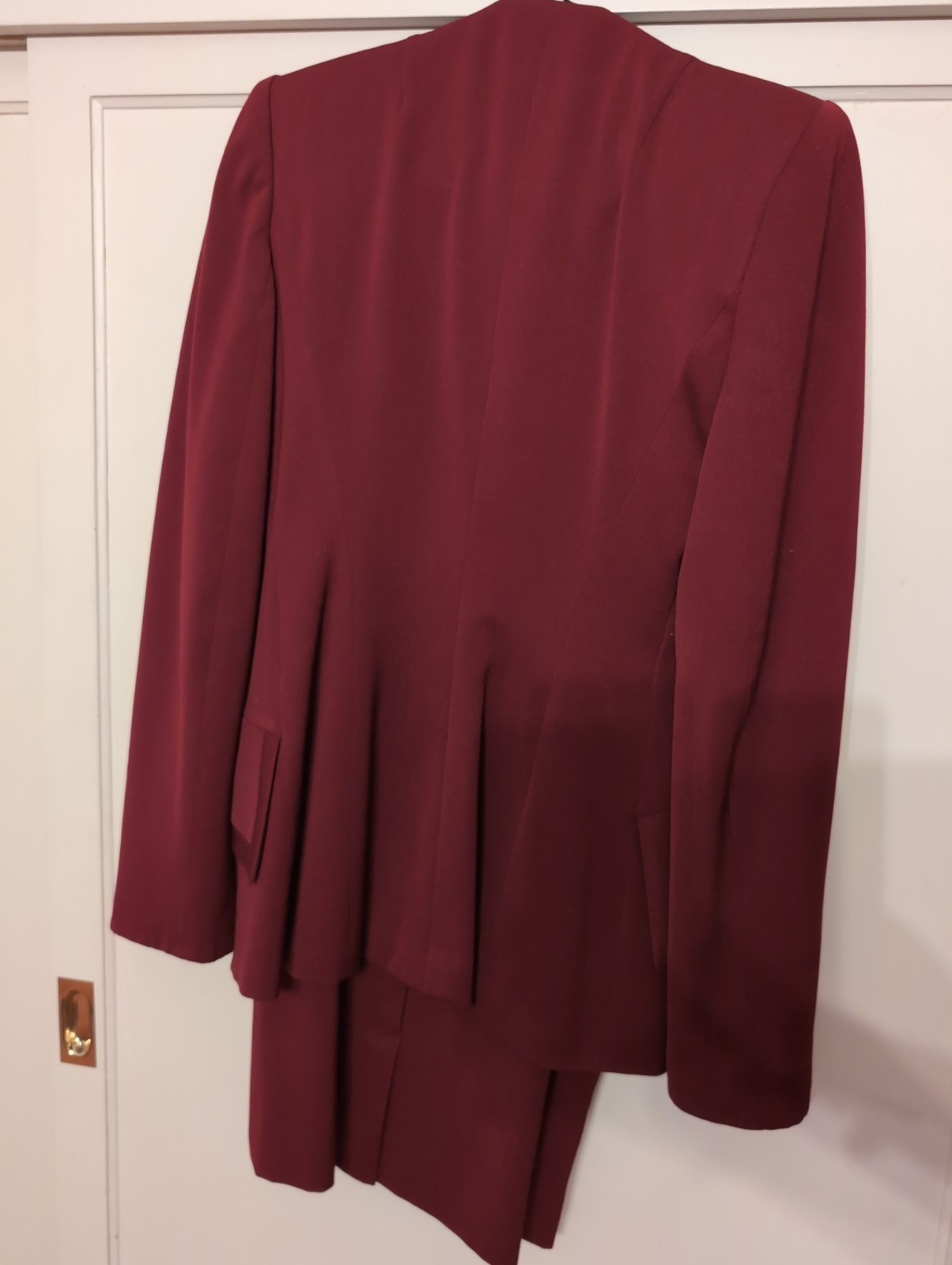 1940s Rummel Abbate California Custom Burgundy Gab Skirt Suit Vintage Wool