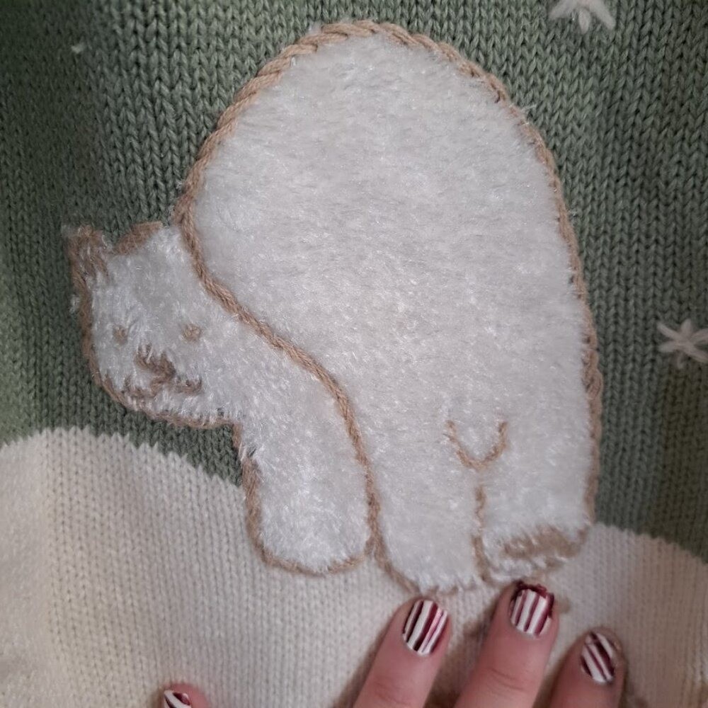Christopher and Banks Hand embroidered VINTAGE polar bear sweater Women&rsquo;s Medium
