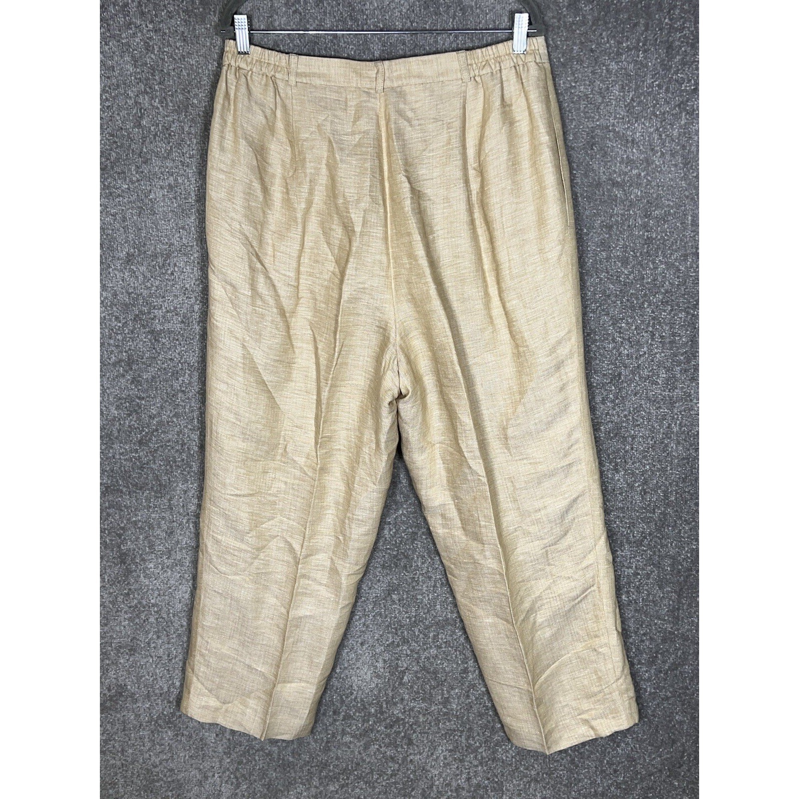 Vintage Rena Rowan Linen Blend Pleated Dress Pants Womens Size 16W Pockets Lined