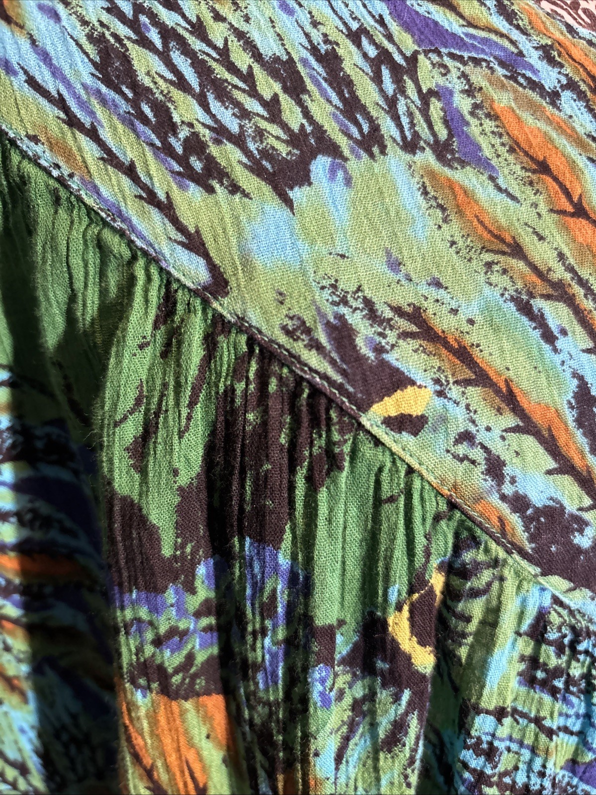 Sante Classics One Size Boho Grannycore Patio/ House Dress. Pockets. Cotton.