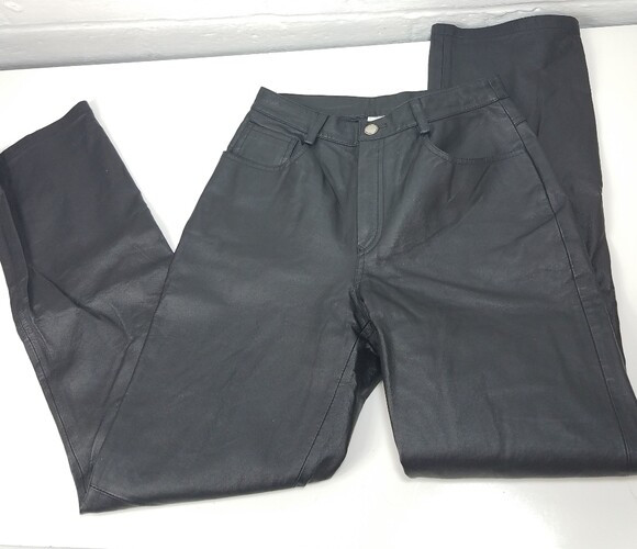 Newport News High waist Leather Black Pants Biker Mom Goth Rock 6, 90&rsquo;s