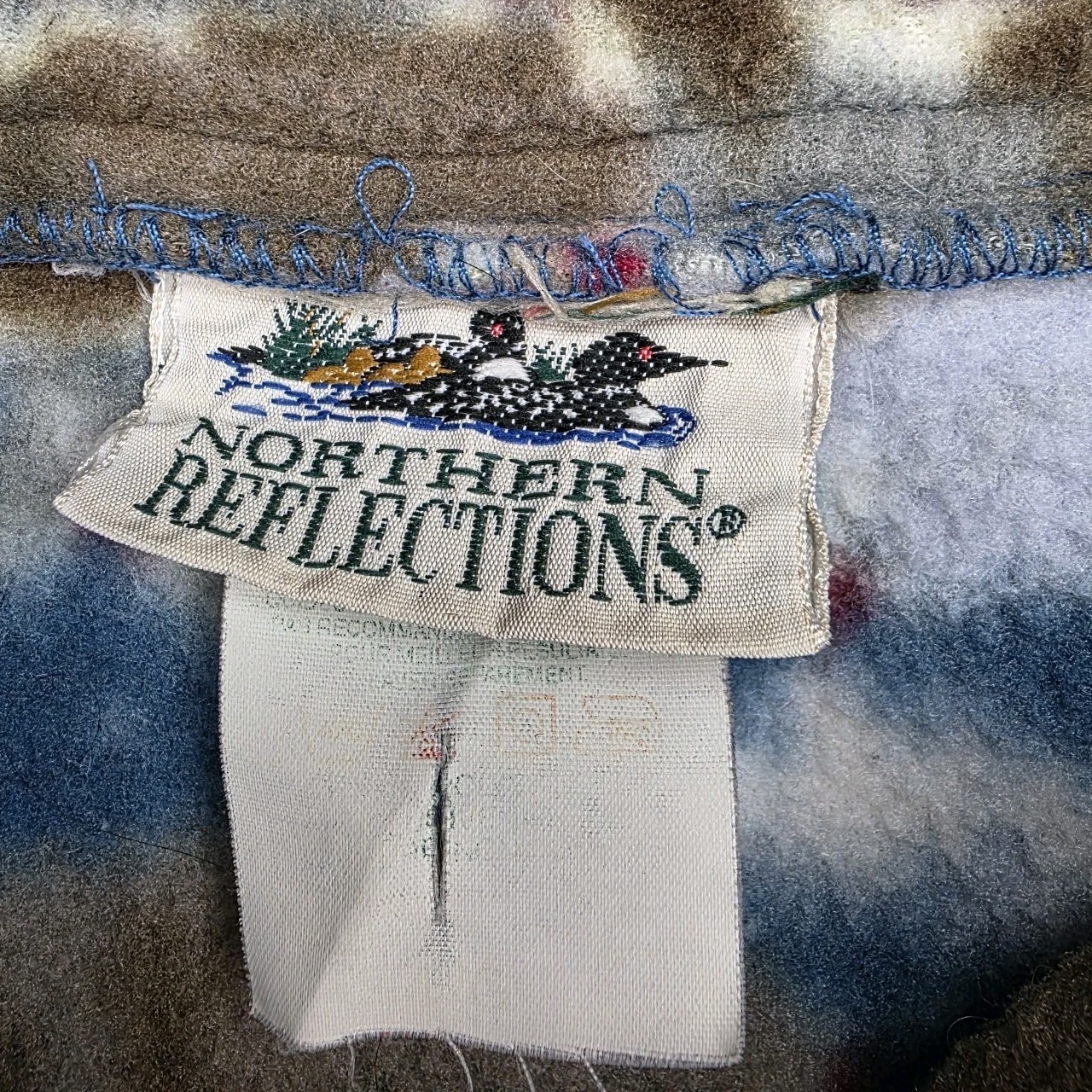 Vintage Northern Reflections Fleece Jacket Cabin Scenic Deer Winter Womens M/L