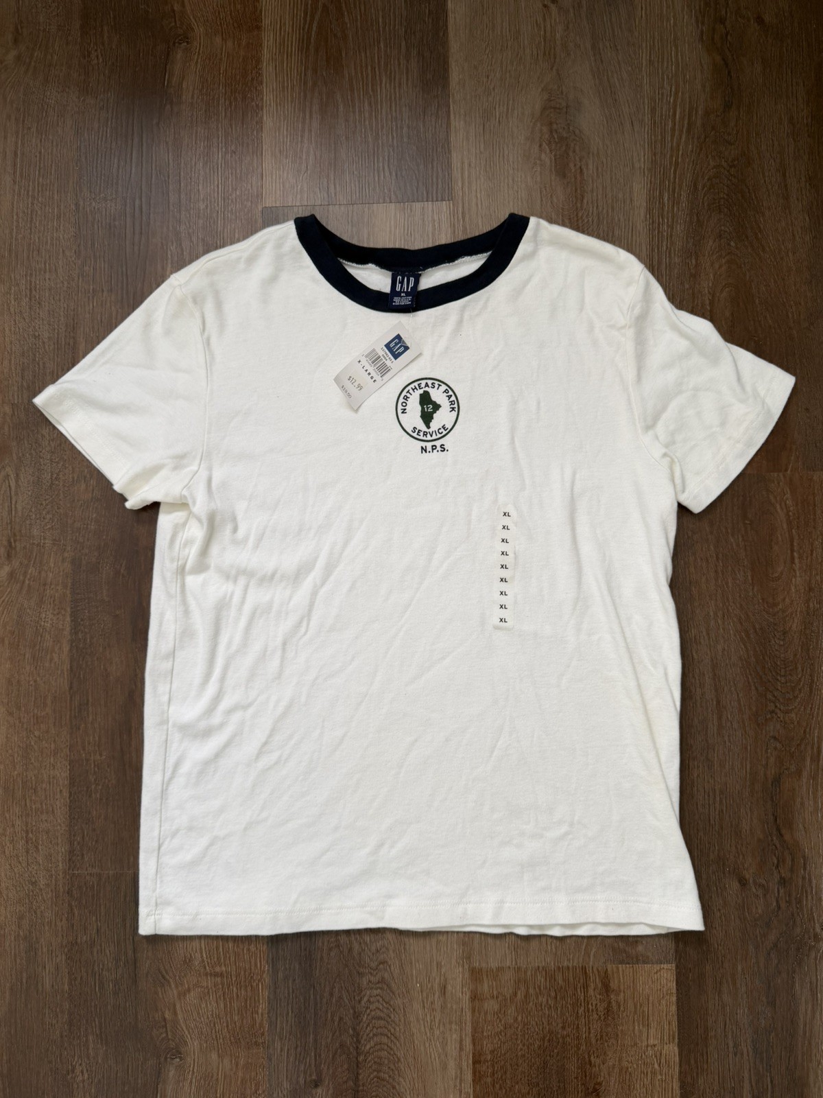 Vintage Deadstock NWT GAP 1999 Ringer T Shirt Womens XL MADE IN USA 1990s Y2K NY
