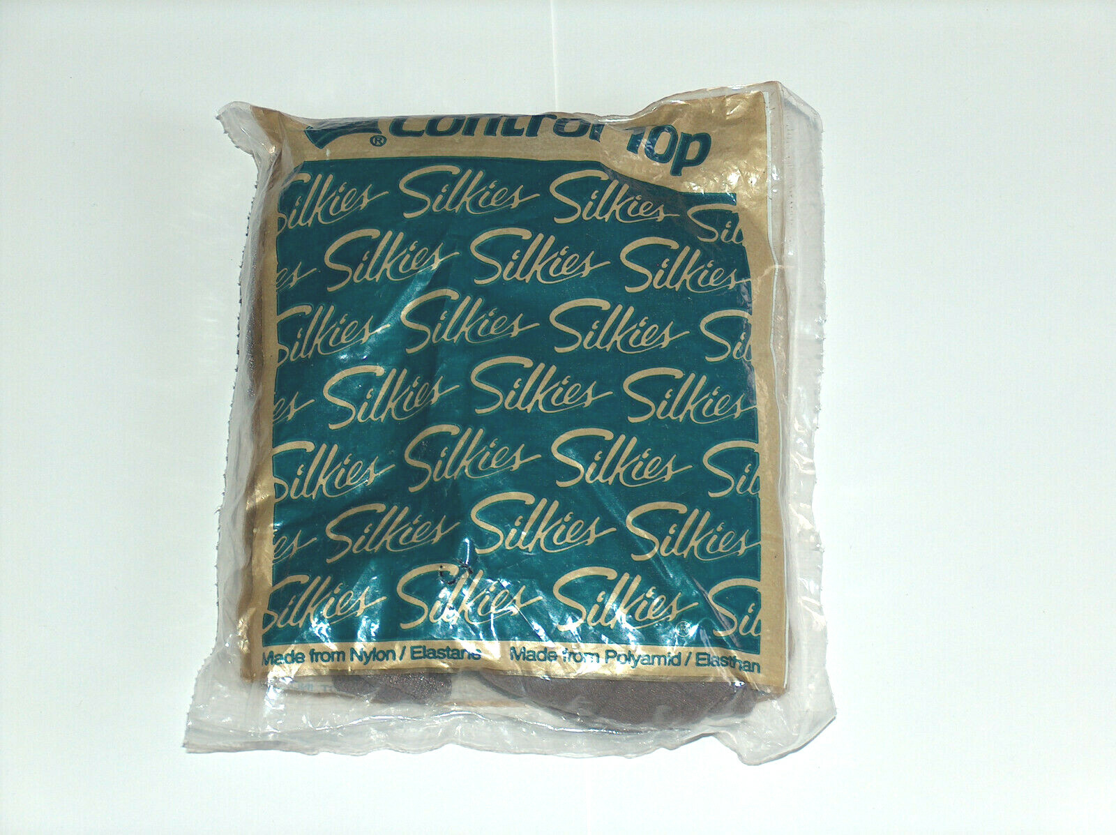 Control Top Silkies SZ MED Grey Nylon & Spandex, Cotton Pantyhose Hose Stocking
