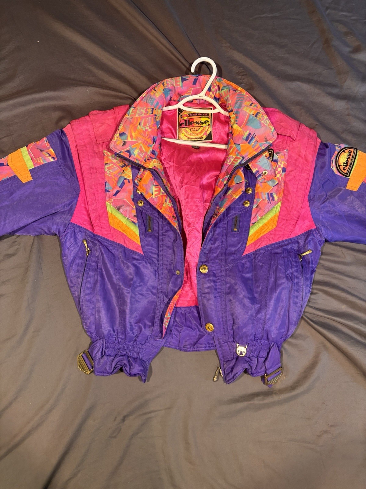 Ellesse Goldwin Vintage 90s – 80’s Jacket Rare Designer Size L Pink Purple