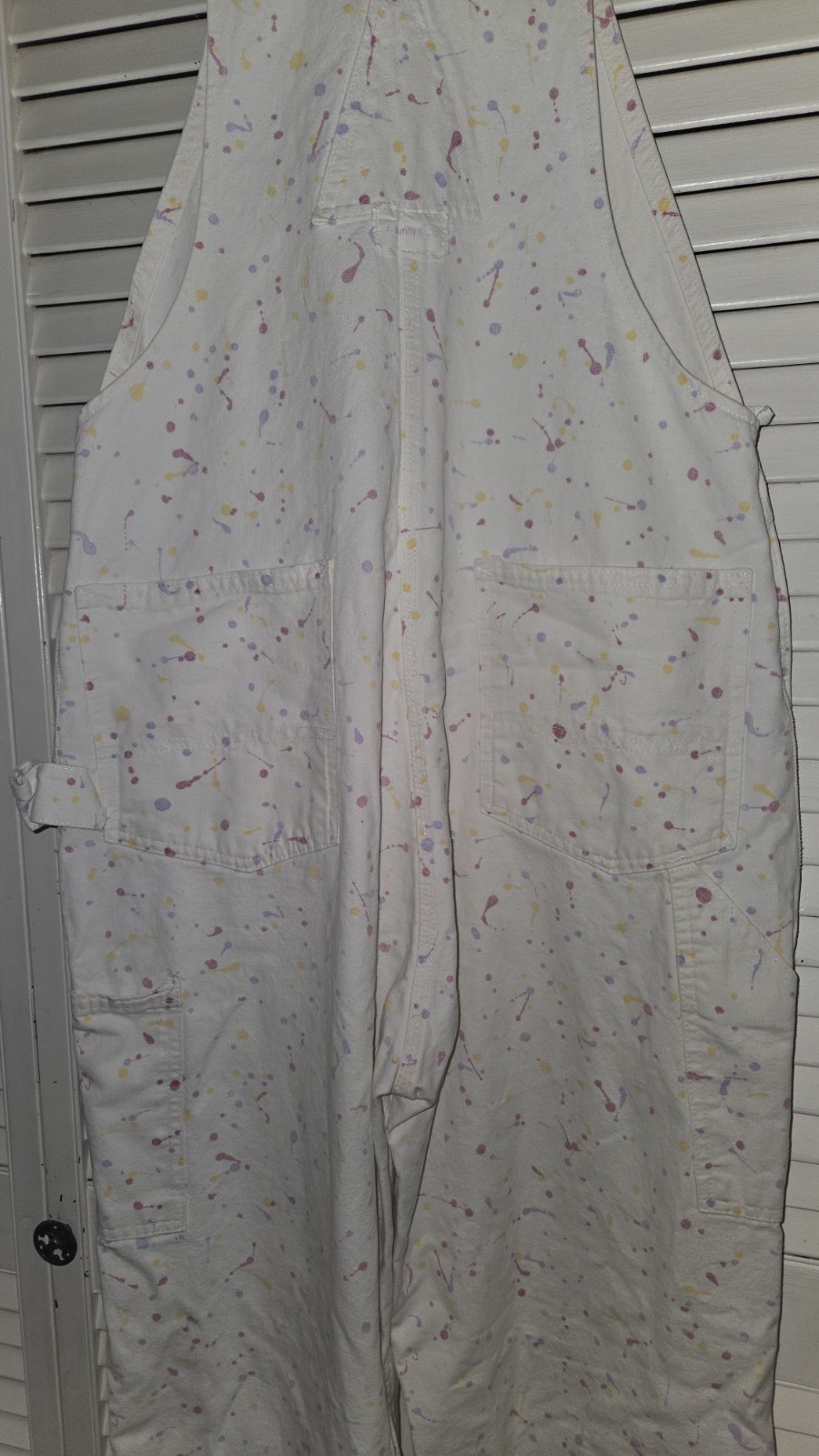 Vtg 90&rsquo;sHallmark E.Bunny & Co Paint Splatter Cotton Overall Size L Rare Find