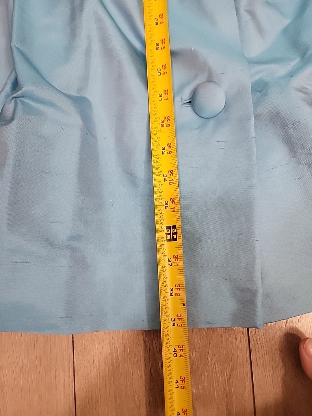 Rare VTG 50s Marie Leavell Aqua Blue Silk Shirt Dress Mid Century Boutique/Pleat