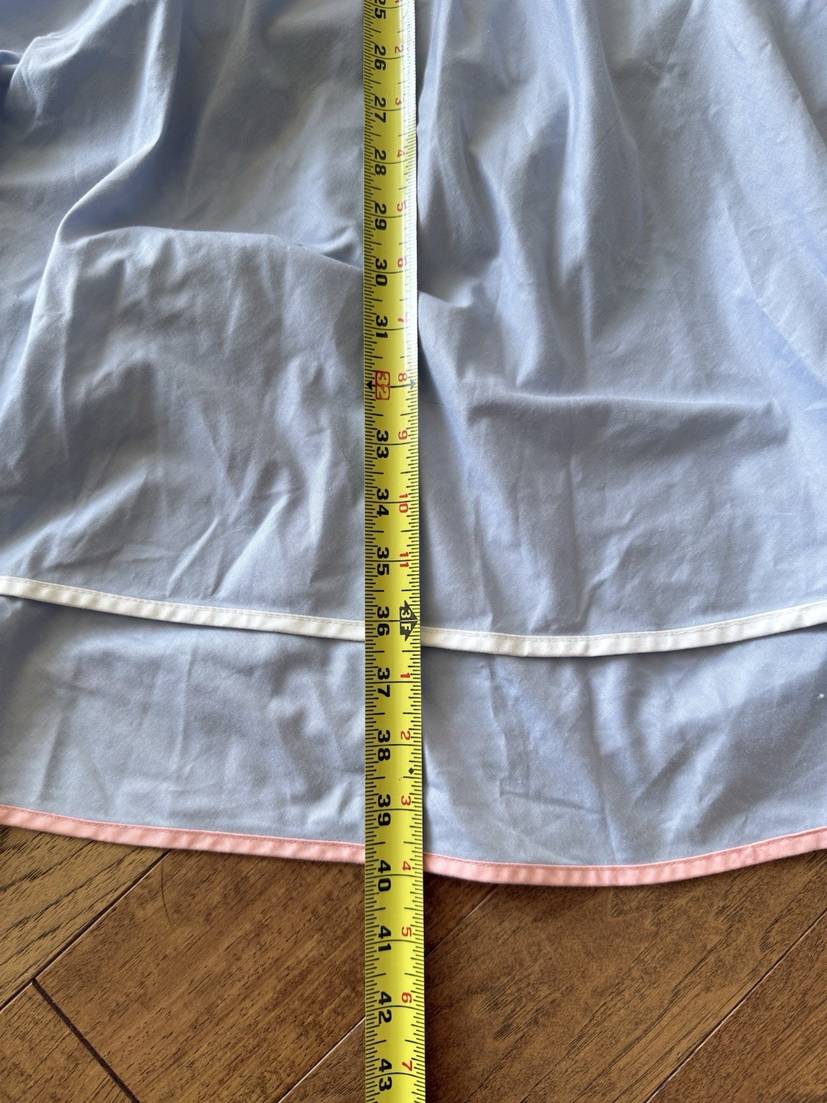 Vintage Cottagecore Dress Trad Wife Swing Dress Powder Blue Pink Trim 1950s