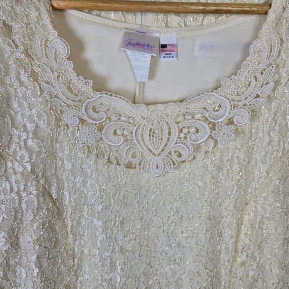 Fredericks of Hollywood Lace Maxi Dress Corset Back Cream White Size 11 12