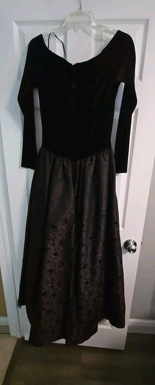 Vintage Jessica McClintock Brown/Copper Velvet/Taffeta Ballgown USA Made Size 10