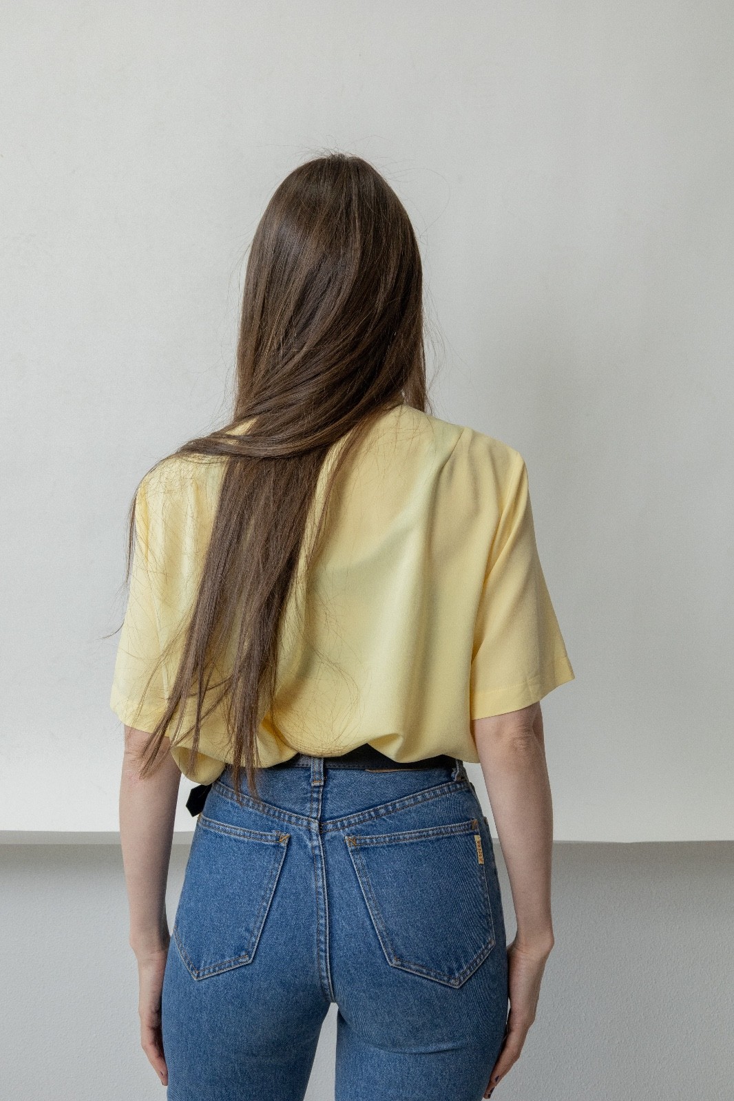 Vintage 90s Butter Yellow Embroidered Blouse Tonal Floral Cottagecore Coquette L